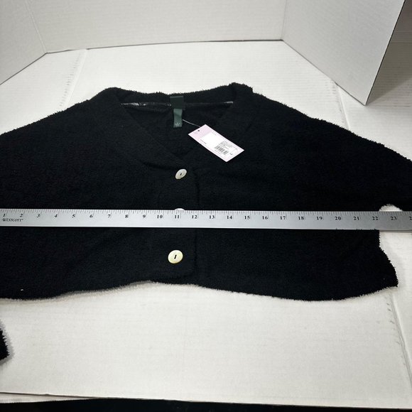 2 Piece Wild Fable Women's Large Black Crop Sweater And Blue Ribbed T-Shirt New - Picture 9 of 16